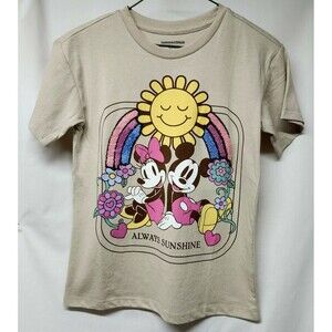 Disney Mickey & Minnie Always Sunshin T-Shirt NEW With Rainbow Girls Size Medium